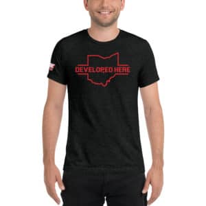 Developed Here (Red) Short Sleeve T-shirt