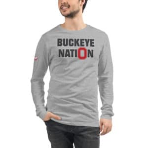 Buckeye Nation Red Block O Unisex Long Sleeve Tee