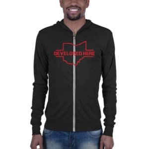 Developed Here Unisex Zip Hoodie
