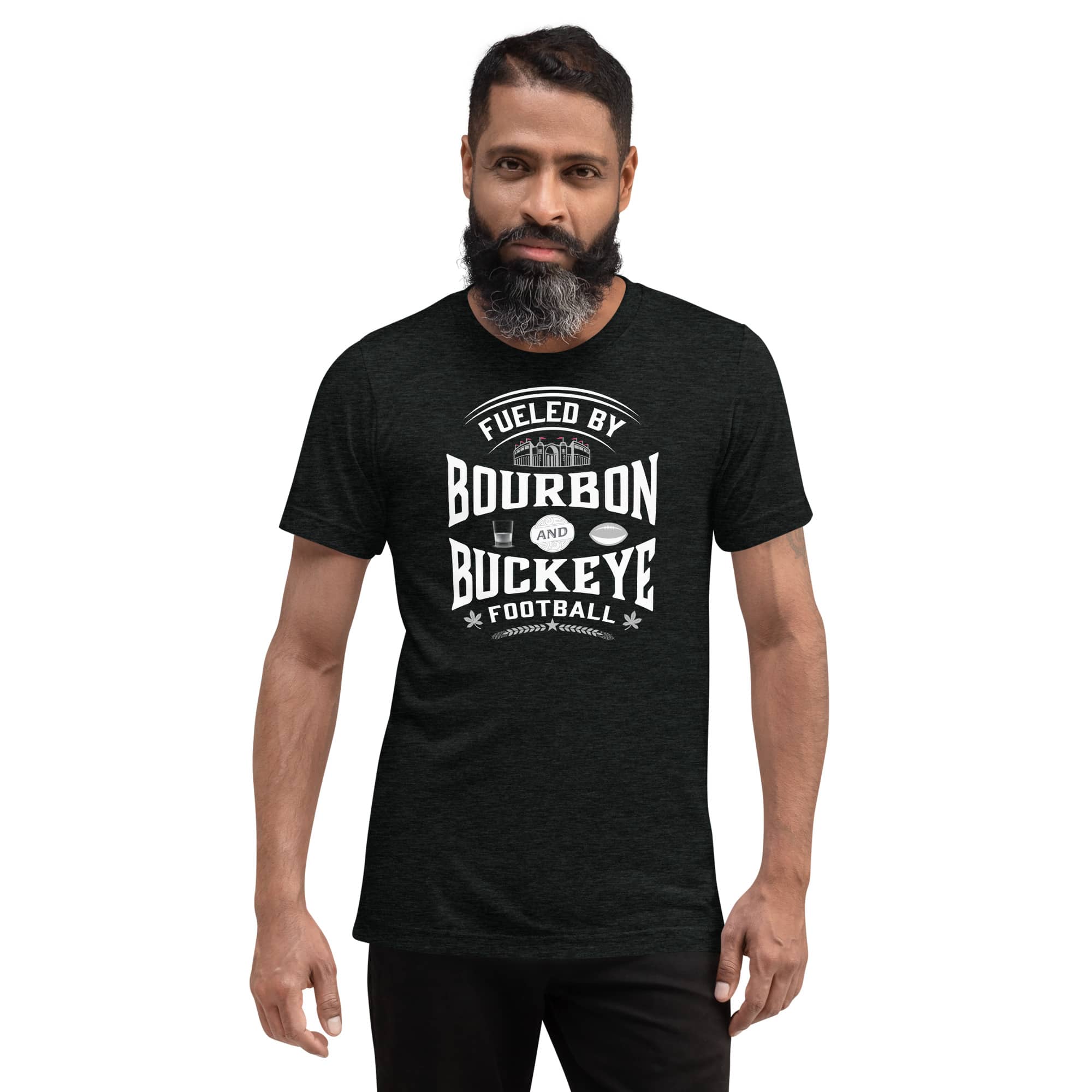 Fueled By Bourbon & Buckeye Football Short Sleeve T-shirt - The Buckeye ...